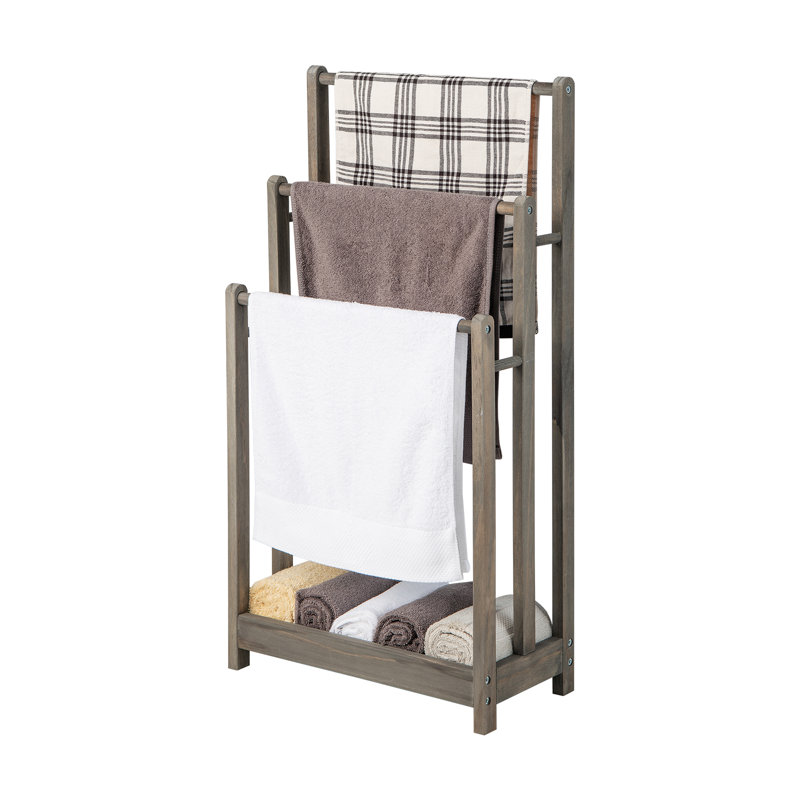 Dormont Wood 1 Freestanding Towel Stand, Vintage Grey