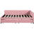 2 Daybed With Pink Linen Cover, No Box Spring, Solid Platform Full Size Bed 2 Drawers - Linen, Strong Frame For A Comfy Rest