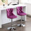 Lot de 2 chaises en velours, siège réglable de 63,5 à 84 cm, base violette, dossier confortable pour îlot de cuisine, siège en pouces, 2 chaises de bar/maison