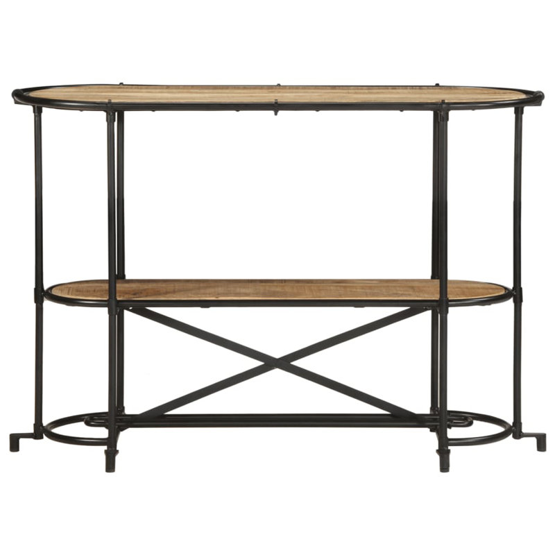 4-3 110cm Solid Wood Top Console Table, Rough mango wood