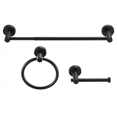 3 - Piece Aluminum Bathroom Accessories Set, Rustproof & Expandable 16"-27"