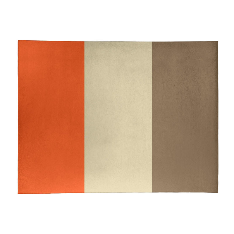 Tapis orange/crème/doré tissé à plat San Francisco, Rectangle 5 pi x 7 pi