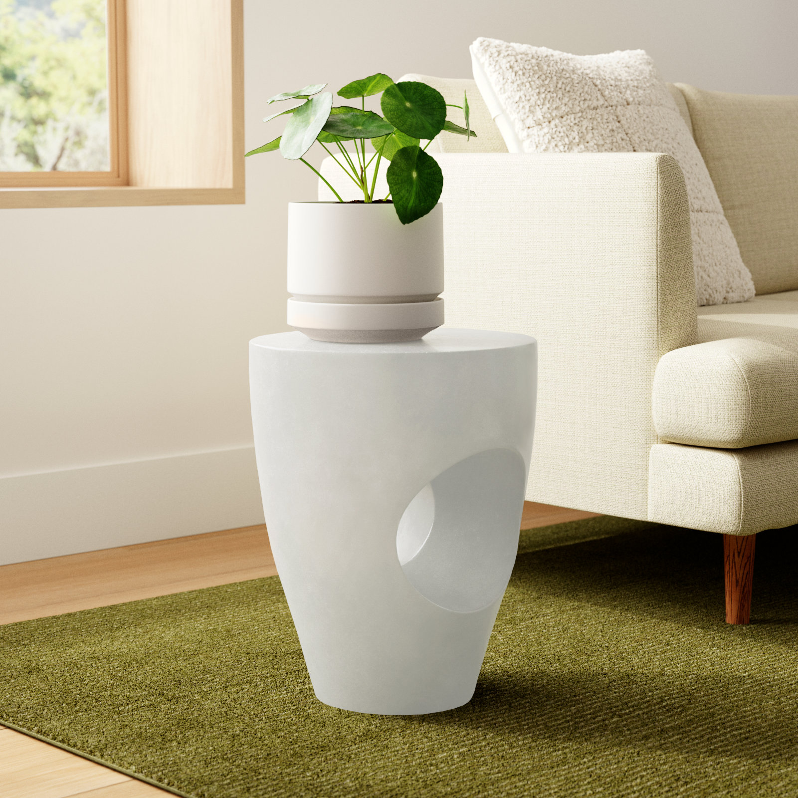 Avoriaz End Table, Ivory