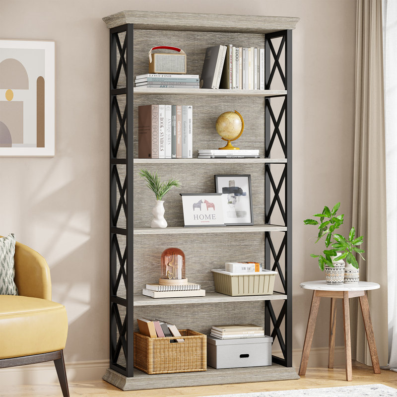 Jaquon Bookcase, Gray/Black