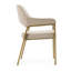 Hedden - Tissu beige moderne + chaise de salle à manger en laiton antique
