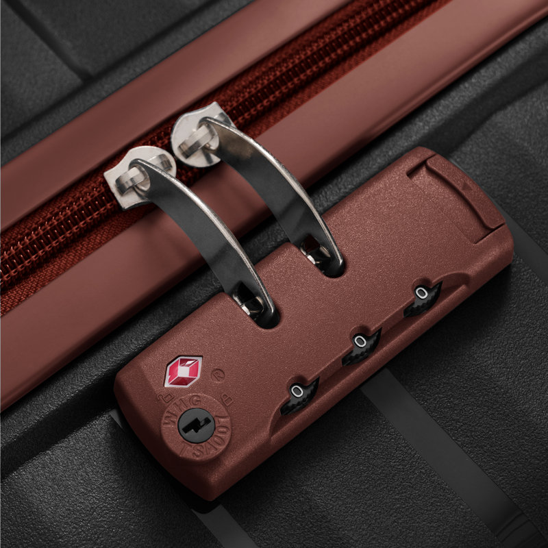 Ensemble de valise rigide à roulettes 3 pièces de qualité supérieure avec verrou TSA, Noir / brun