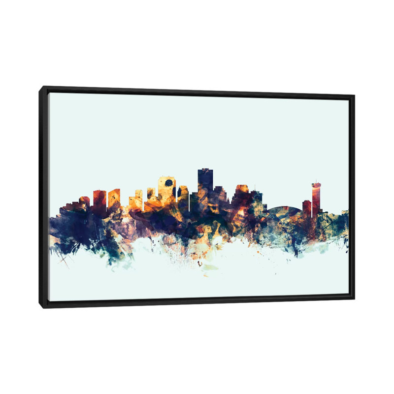 «Skyline Series: New Orleans, Louisiana», impression sur toile, H 18 po x l 26 po x P 1,5 po, Toile avec cadre noir