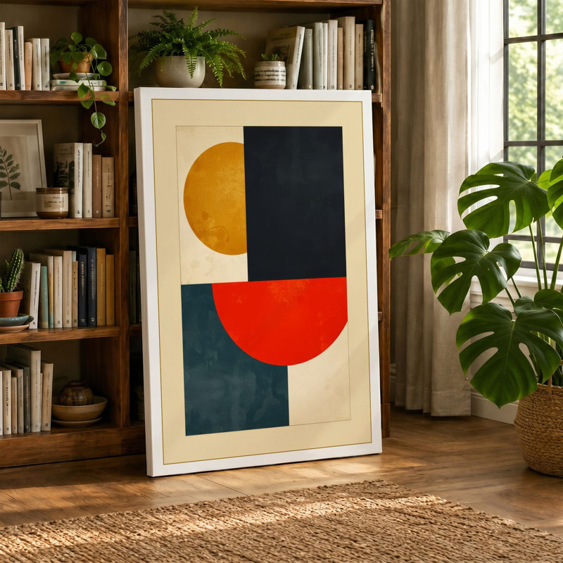 Forms Geometric - Wrapped Canvas, 30x20 - 76.2 x 50.8 cm, Taupe Border