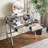 33.9" Mirrored Makeup Vanity Desk With Mirror And Lights, Mirrored Console Vanity Table With 2 Big Drawers & Open Shelf, Dressing Table With Charging Station For Bedroom