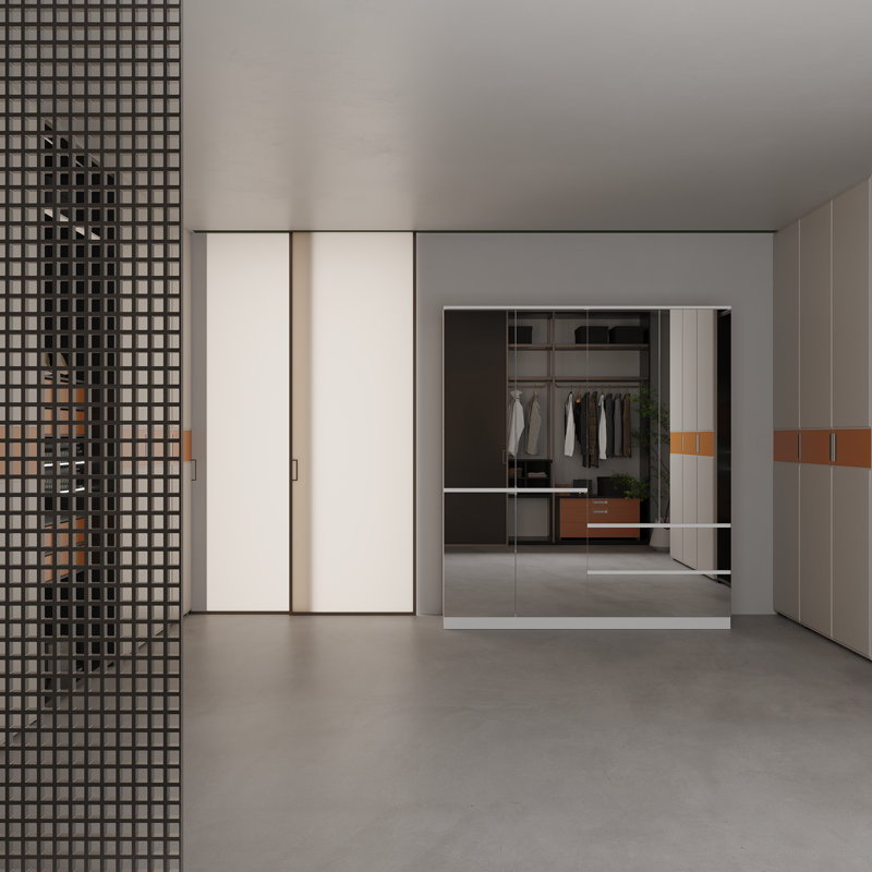 Westlake Elegant Full-Length Mirrored Wardrobe With Dual Compartments And Multiple Drawers