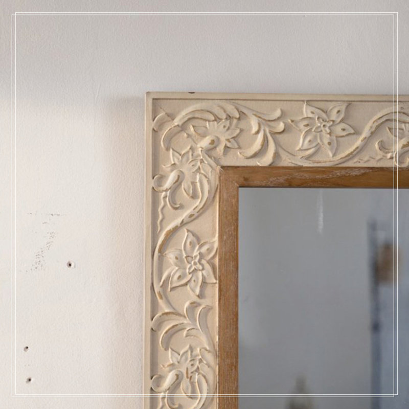 Vintage Carved Pattern Rectangular Wall Mirror