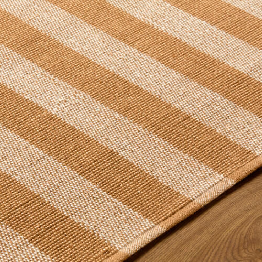 Jeanette Hand-Woven Striped Rug, Rectangle 5' x 8', Tan