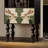 Black Solid Wood Arched Bookcase Display Cabinet