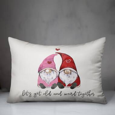 Valentines Day Gnome Throw Pillow Couch Bed Sofa Lumbar Pillow