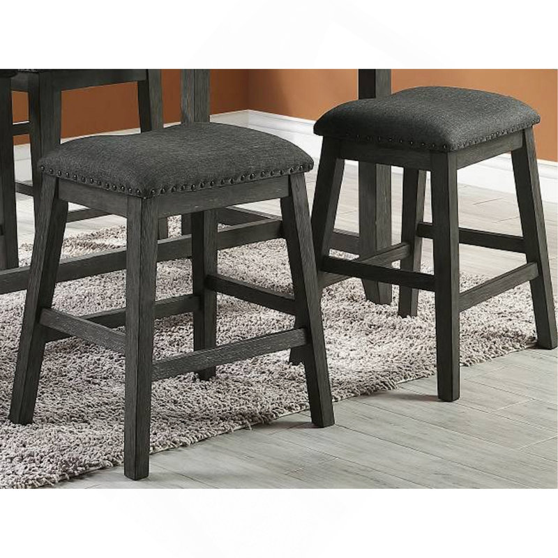 Table de salle à manger à hauteur de comptoir moderne 5 pièces avec tablettes de rangement et 4 chaises hautes en bois
