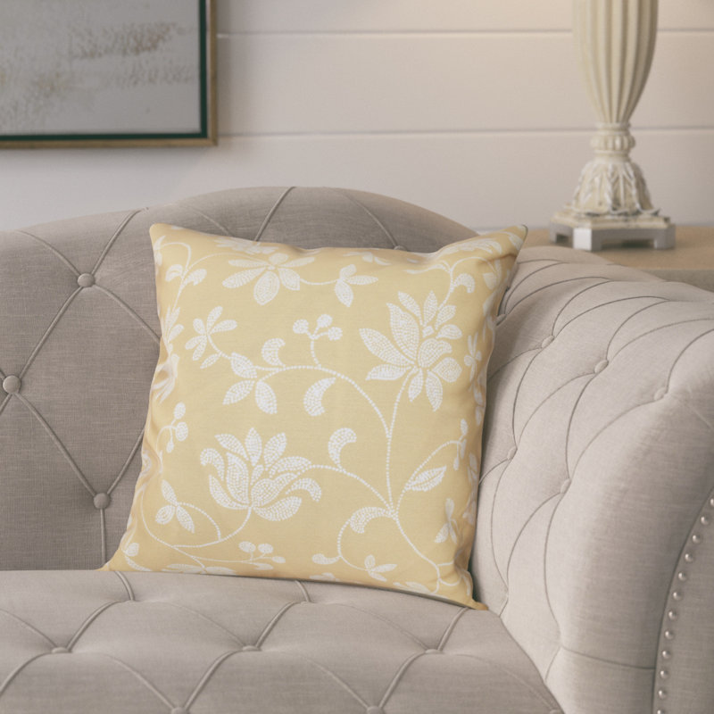 Botanical Blooms Floral Reversible Throw Pillow, 18" x 18", Green, Down Alternative