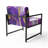 Mowatt Mettalic II - Upholstered Purple And Gold Glam Accent Arm Chair-457099479