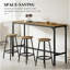 Ensemble 5 pièces de table de bar et de chaises à hauteur de comptoir, table avec 4 tabourets
