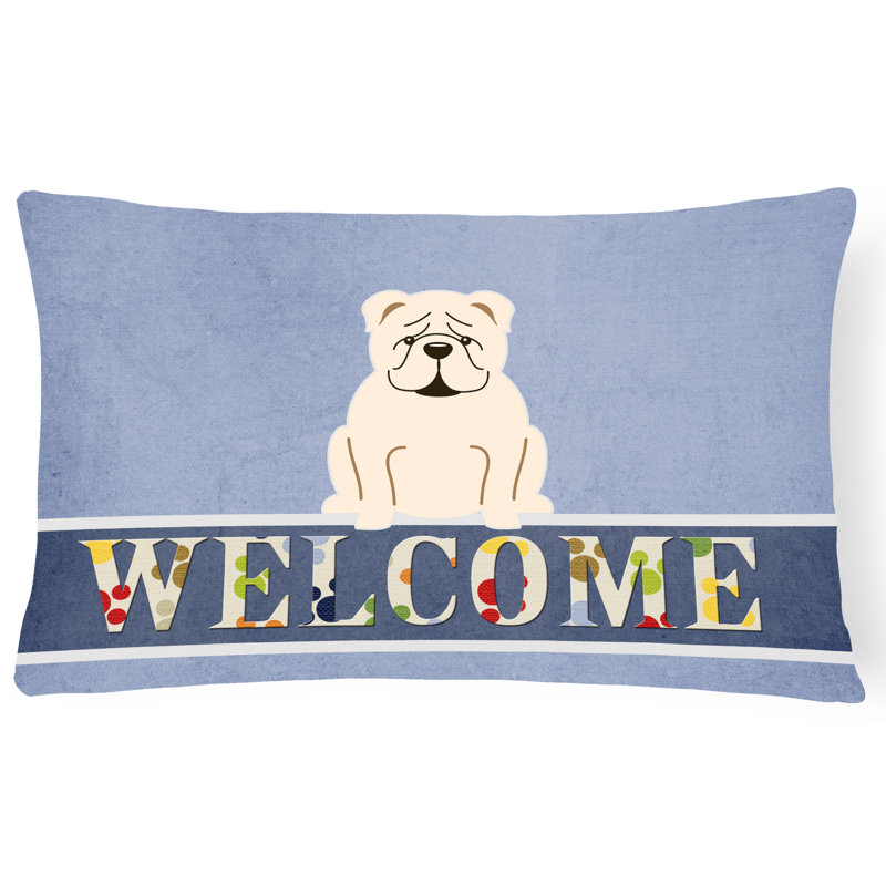  Coussin English Bulldog, Blanc