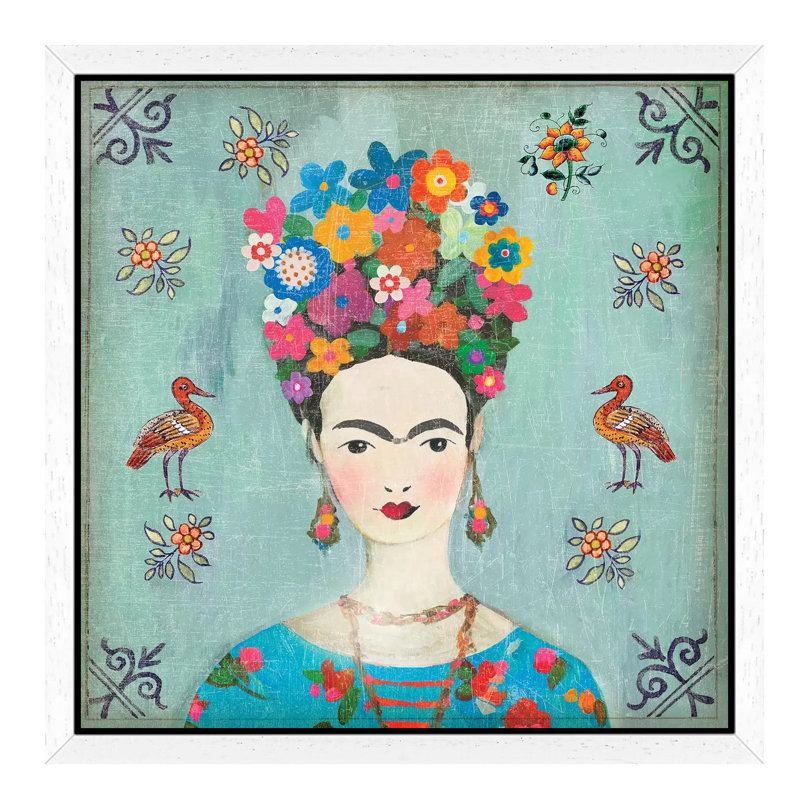 Farida by Aimee Wilson - Floater Frame Painting on Canvas, 66.04 cm H x 66.04 cm W, White Framed