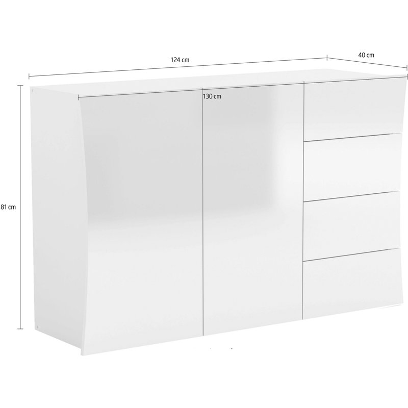 Kimbolton 124cm Sideboard, White