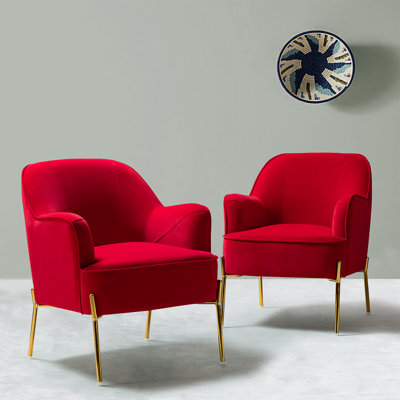 Chaise contemporaine Cleo de 26 po de largeur avec accoudoirs encastrés