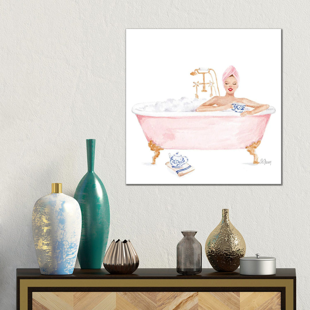 Pink Bathtub von Style Of Brush - Galerie Giclée auf Leinwand