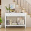 Console de 29,53 po de hauteur avec tiroirs, table d'appoint étroite en bois avec tablette de rangement pour hall d'entrée, vestibule, couloir, salon, blanc