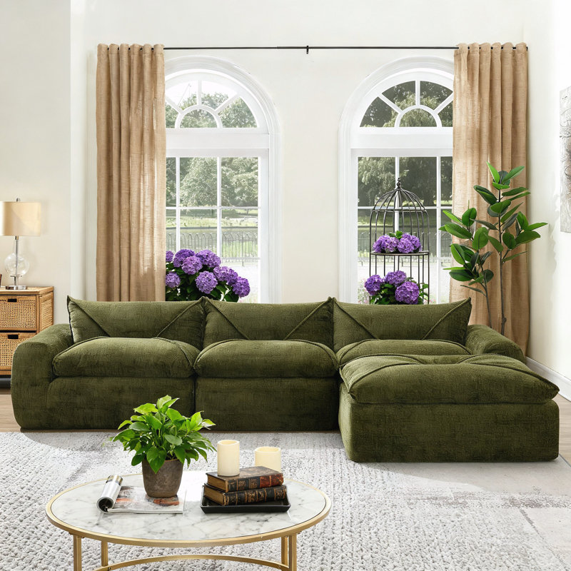 Compressed Sofa With High Density Foam, Green