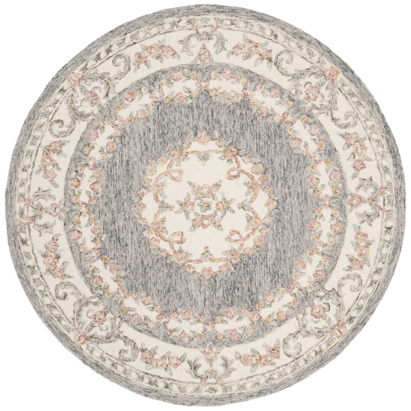 Evelina Hand Tufted Wool Oriental Rug, Round 5'