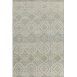 Contemporary Wool Geometric Area Rug in Blue