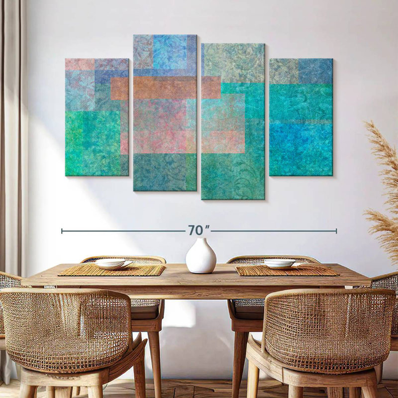 Avery Stylish Patterns Turquoise, 42" H x 68" W