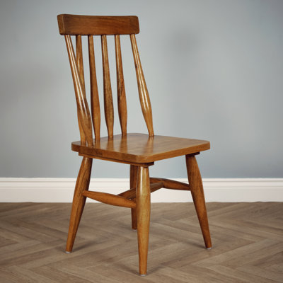 Solid Wood Side Chair in Brown