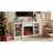 Media Console Table with Large Storage Cabinet, with 23" Fireplace Insert, for TV Up to 70'', Modern TV Media Entertaionment Stand, White, 65.75"W*17"D*32.48"H