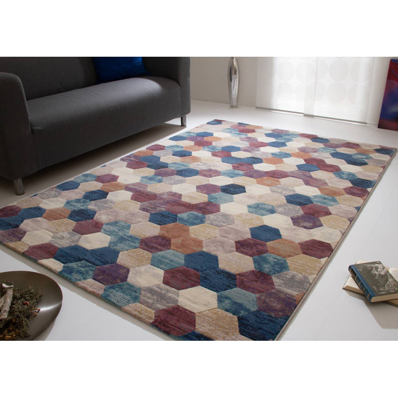 Eveloe Geometric Flatweave Area Rug, Rectangle 80 x 150cm