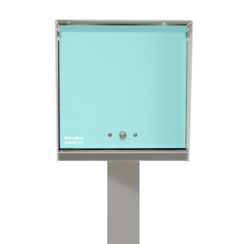 Boîte aux lettres sur poteau RetroBox, Blanc / Écume de mer, Oui