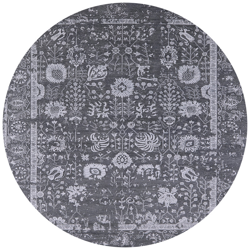 Tapis oriental gris / blanc Shayne, Rond 8 pi