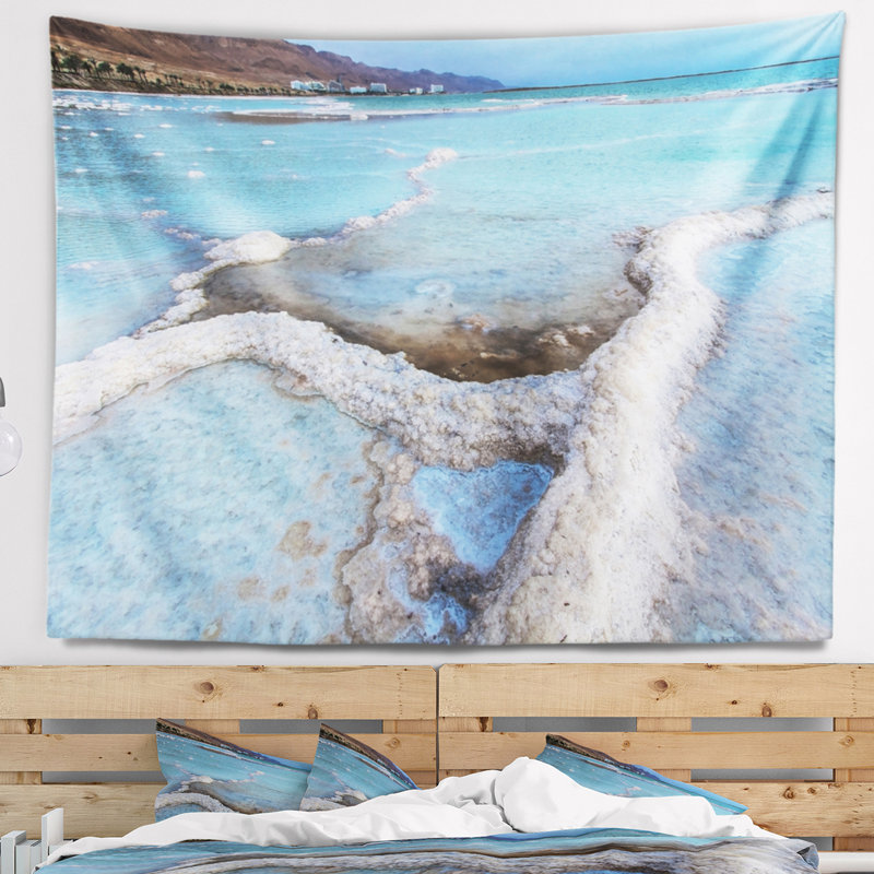 Magnifique côte de la beach tapisserie sea sea, H 32 po x l 39 po