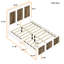 Lit plateforme en bois blanc, lit double, support de lattes en contreplaqué, capacité de charge maximale de 600 lb, blanc, pour et charmante bande décorative