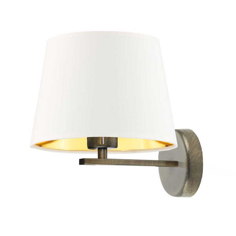 Woodell Steel Swing Arm Sconce, Gold , White
