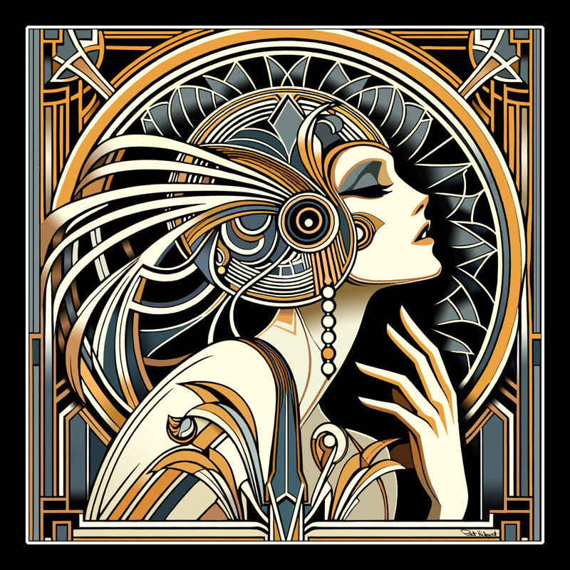 Beauté art déco II, H 30 po x l 30 po