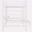 Lit superposé double au-dessus de simple avec bureau intégré, tablettes et échelle-1420997822