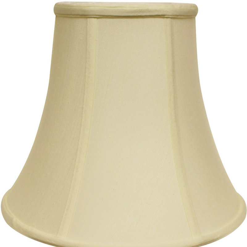 Abat-jour cloche en soie blanche Monay Shantung, Œuf, H 11 po x l 14 po x P 14 po