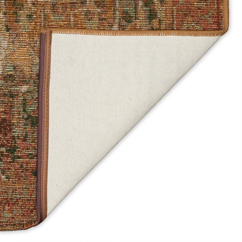 Tapis intérieur / extérieur Kutz Heriz, Terracotta, Tapis de couloir 1 pi 11 po x 4 pi 11 po