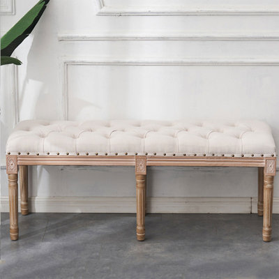 Banc rembourré blanc