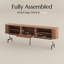 Meuble télé Mid-Century moderne, porte coulissante, entièrement assemblé-114660536-114660534