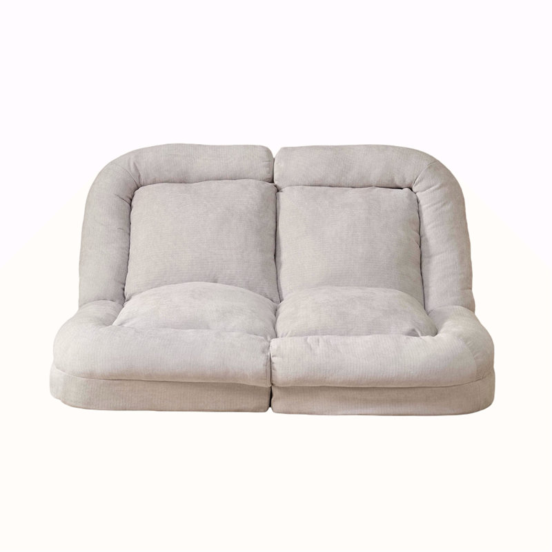 Canapé-lit convertible double escamotable, Tissu blanc 