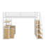 Lit mezzanine double en métal avec garde-robe de rangement-283356980