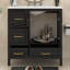 Meuble-lavabo 36 po avec lavabo, meuble-lavabo autoportant avec 4 tiroirs à fermeture en douceur et 1 armoire, poignées en métal-655928865