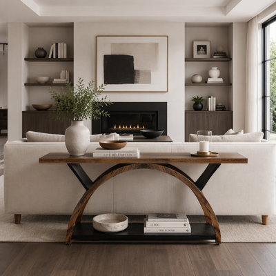 Console en faux marbre de 180 cm avec rangement